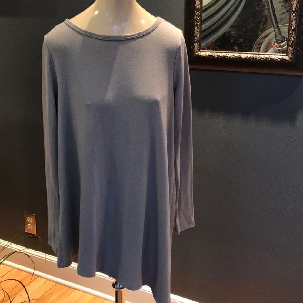 joan vass gray long assymetrical hem tunic, Sm